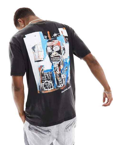 Cotton On Basquiat boxy T-shirt with back art print in black - view 1