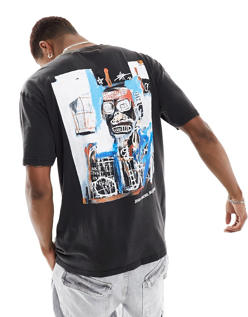Cotton On Basquiat boxy t-shirt with back art print in black