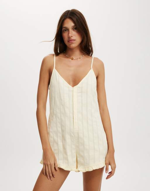 Cotton On Beach romper in lemon icing - YELLOW