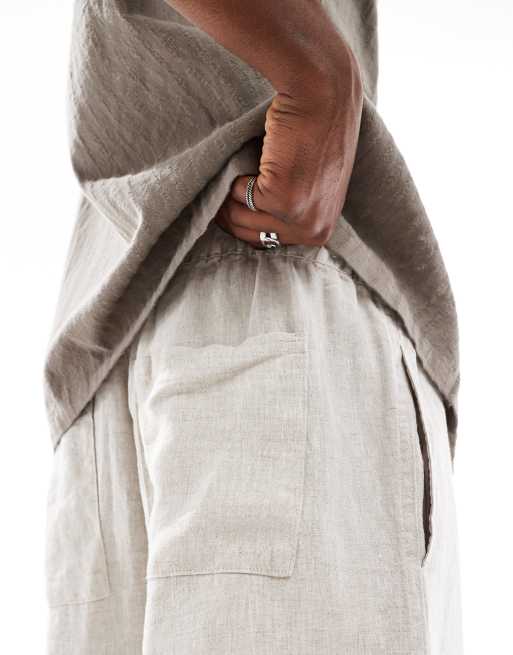 Cotton On – Beige, baggy linneshorts, 3 av 5