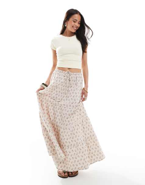 Cotton On - Beige lagdelt maxinederdel med paisley-print - view 1