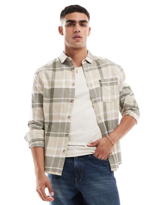 Cotton On – Beige rutig skjorta i oversize med långa ärmar, 4 av 4