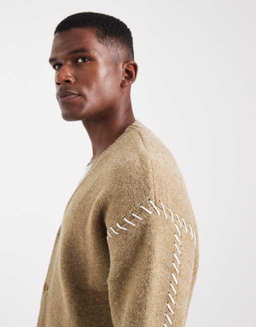 Cotton On – Beige, stickad kofta i boxig passform, 4 av 5