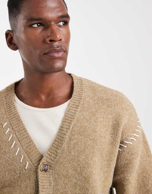 Cotton On – Beige, stickad kofta i boxig passform, 5 av 5