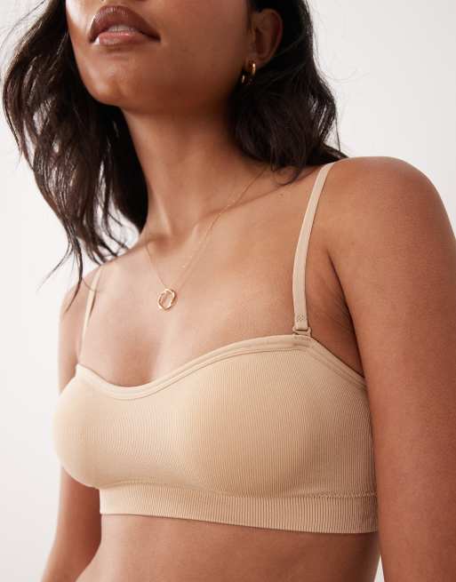 Cotton On – Beige, vadderad bandeau-behå i seamless-design, 3 av 4