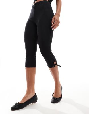 Cotton:On Cotton On Bella capri pants with bow detail in black