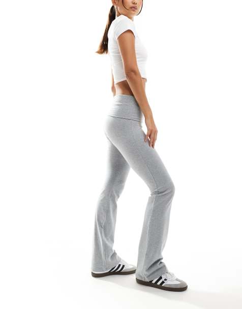 Cotton On bella fold over flare trousers in grey marl - view 1