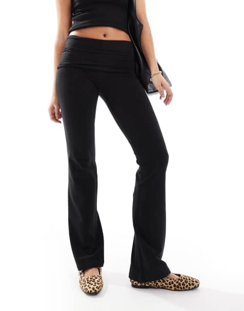 Cotton On bella turnover bootleg pants in black - view 1