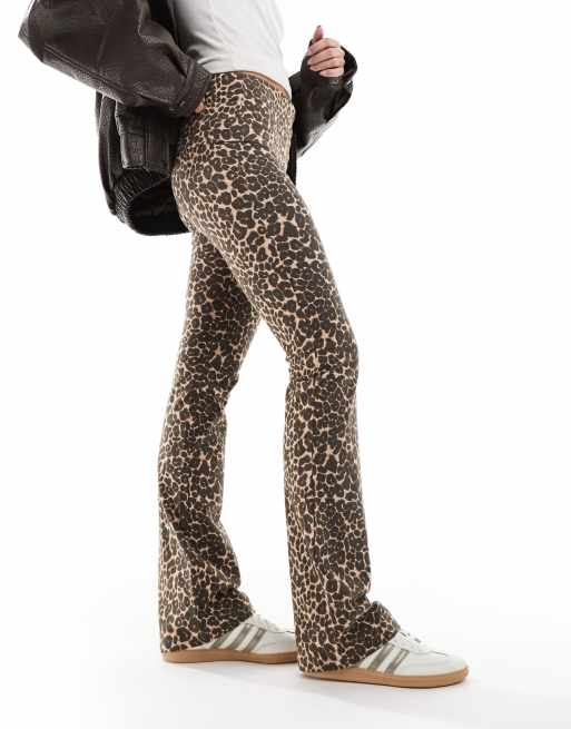 Cotton On Bella turnover bootleg pants in leopard