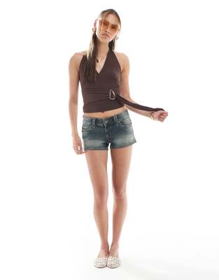 Cotton:on Cotton On Belt Detail Halter Top In Brown