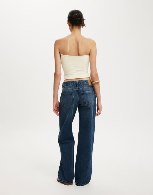 Cotton On Belted low rise straight jean in blue, 2 of 4