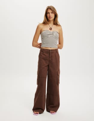 Cotton On Benny cargo pant in brown - BROWN - view 1