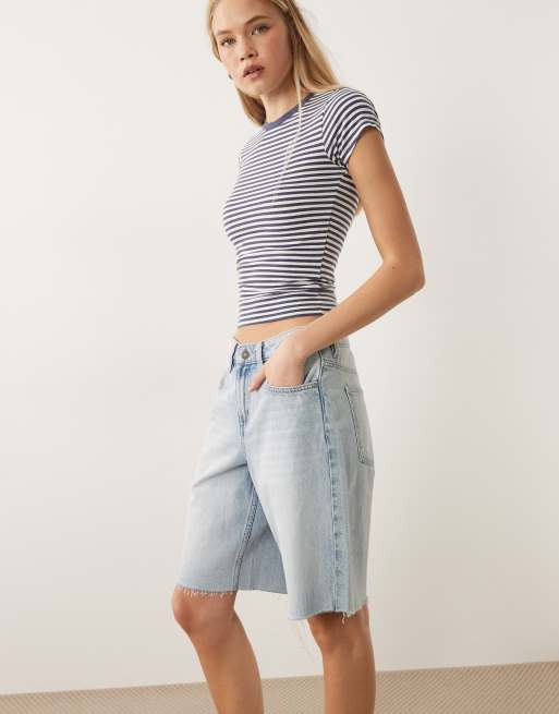 Cotton On - Bermuda baggy en jean - Bleu laurier, 2 de 5