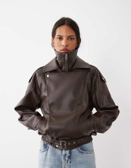 Cotton On bikerjakke i cocoa bark, 3 af 4