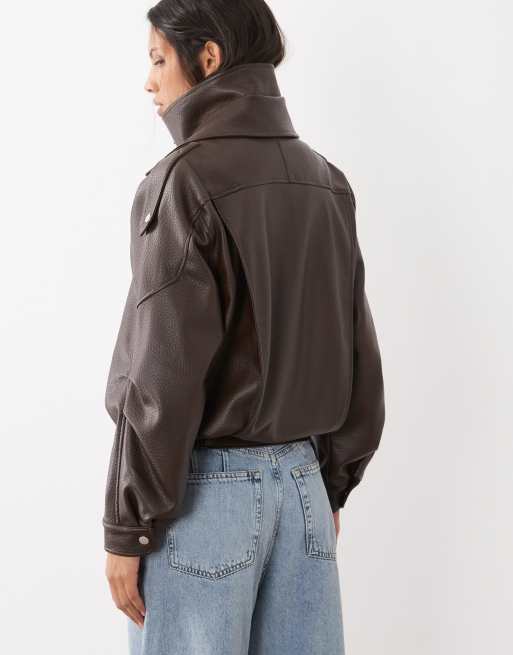 Cotton On bikerjakke i cocoa bark, 4 af 4