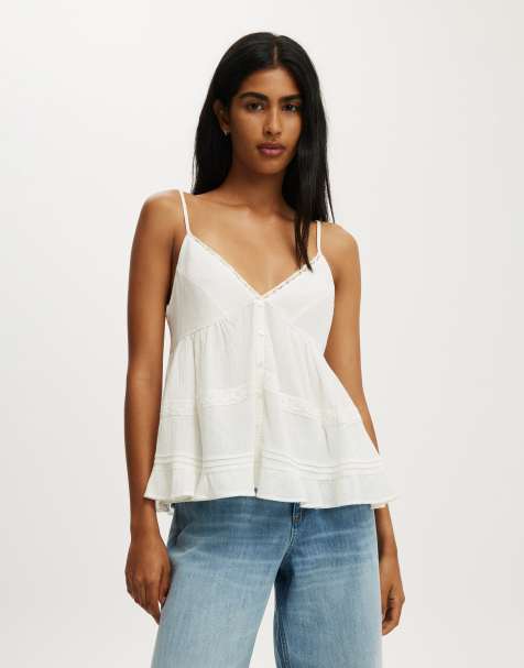 Cotton On Billie lace babydoll cami in white - view 1