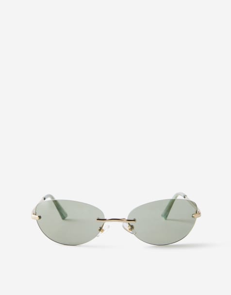 Cotton On Billie round rimless sunglasses in gold - view 1