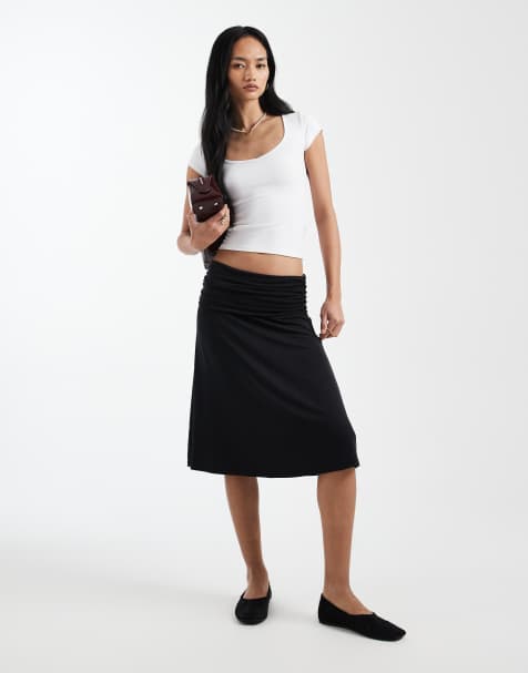 Cotton On billie slinky skirt in black - view 1