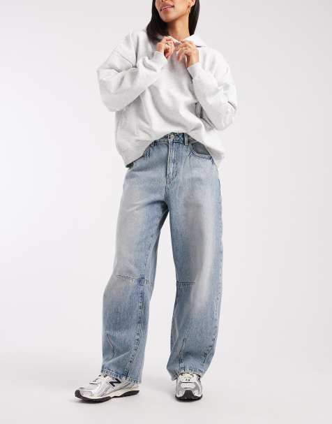 Cotton On - Blå jeans med buede tøndeformede ben - view 1