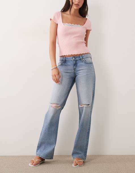 Cotton On - Blå lavtaljede jeans med lige ben og lommer - view 1