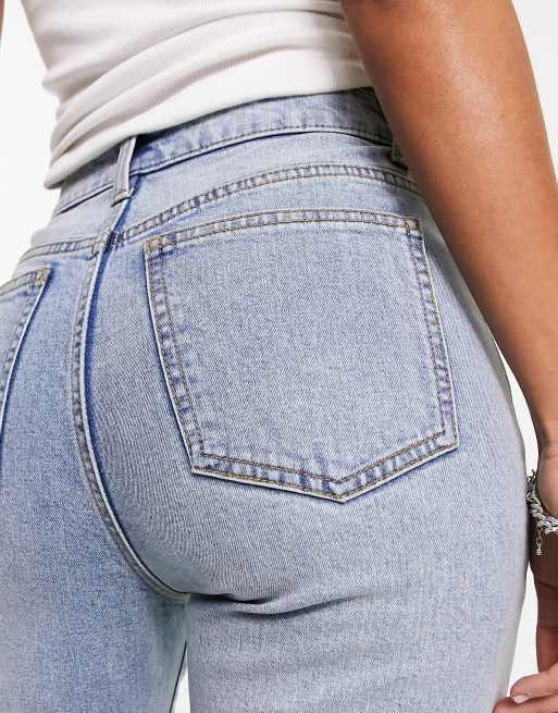 Cotton On - Blå mom-jeans med stretch og flænser på knæene , 5 af 5