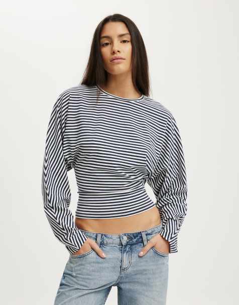 Cotton On Blair batwing long sleeve in navy - view 1