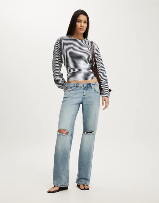 Cotton On Blair batwing long sleeve in navy, 2 of 4