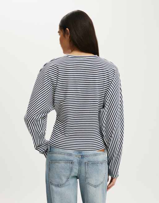 Cotton On Blair batwing long sleeve in navy, 4 of 4