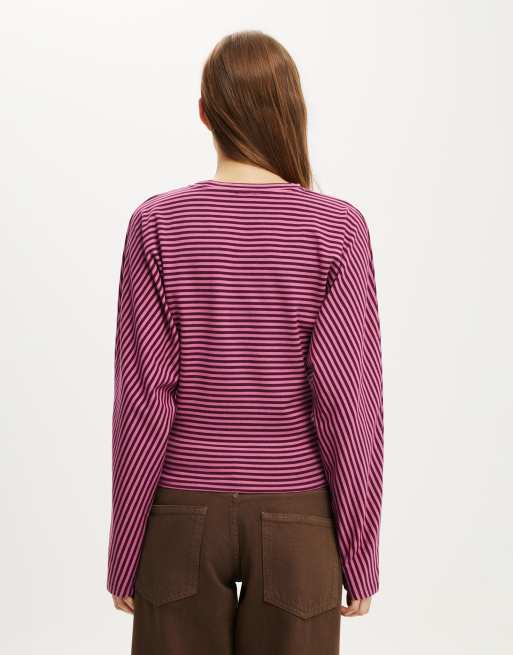 Cotton On Blair batwing long sleeve in pink, 4 of 4
