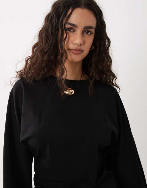 Cotton On Blair batwing long sleeve top in black, 3 of 4