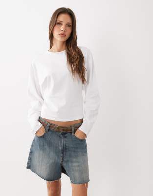 Cotton On Blair Batwing Long Sleeve Top In White