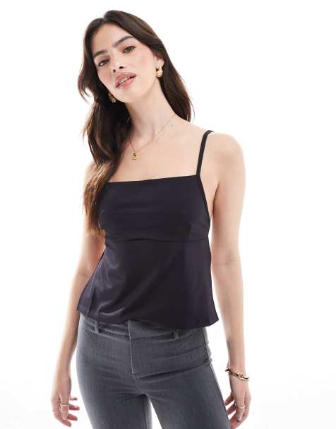 Cotton On blair open back cami top in black