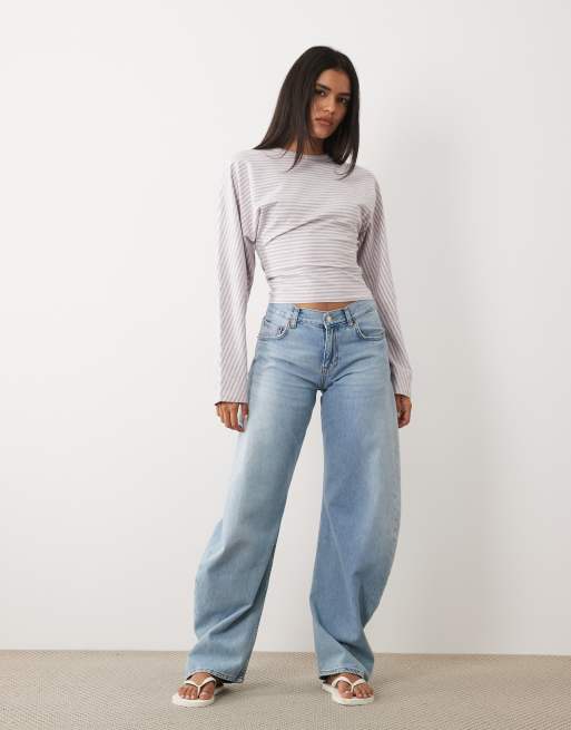 Cotton On - Blair - Top a maniche lunghe con maniche a pipistrello e stampa a righe sottili, 3 di 4