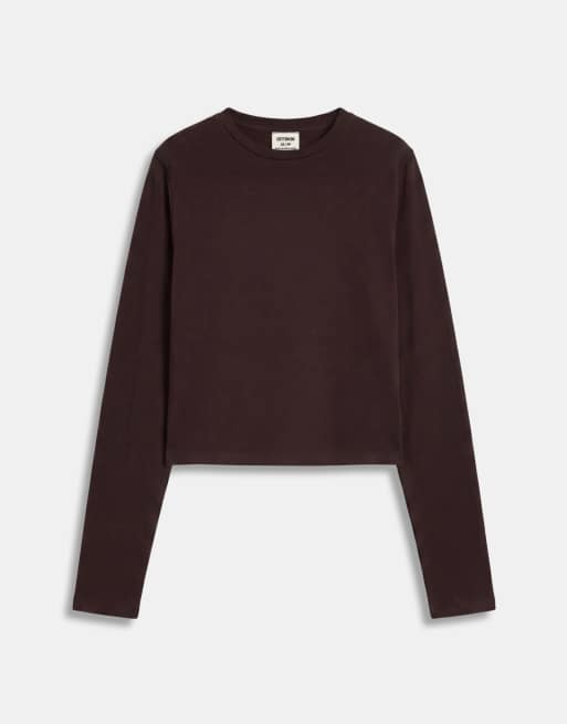 Cotton On Blair topp med batwing-ärmar och långa ärmar i dark oak, 5 av 8