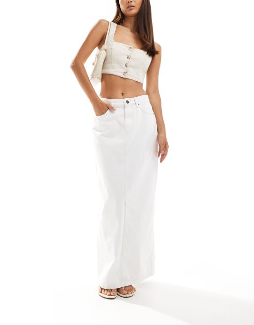 Asos white denim fashion skirt