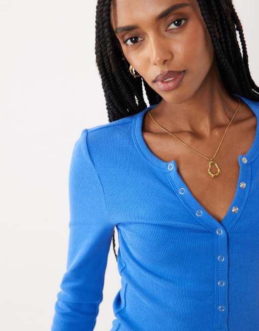 Cotton On blake henley long sleeve in cobalt , 3 of 4