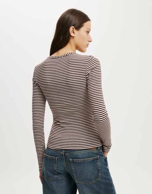 Cotton On Blake henley long sleeve in multi, 4 of 4