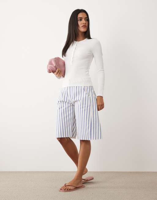 Cotton On Blake Henley topp med långa ärmar i vintage white, 2 av 4