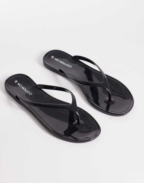 Cotton On Blake jelly flip flop in black - view 1