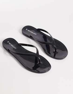 Cotton On Blake Jelly Flip Flops In Black
