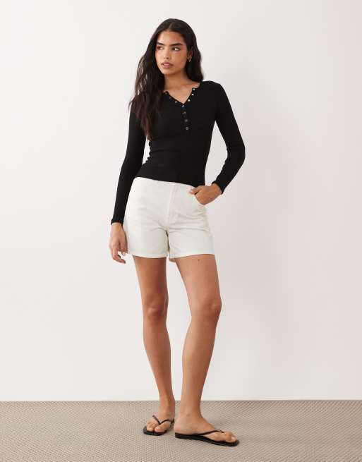 Cotton On - Blake - Sort langærmet henley-top med knapper, 2 af 4