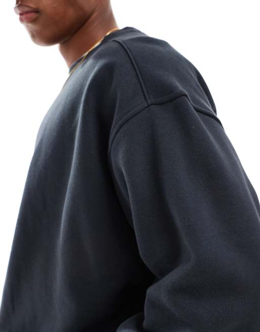 Cotton On – Bleksvart och boxig sweatshirt i fleece med rund halsringning, 4 av 4