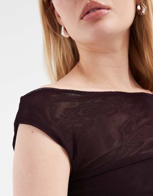 Cotton On - Blommefarvet offshoulder-overdel med rynker, 3 af 4