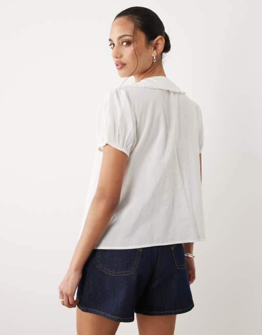 Cotton On - Blouse babydoll - Blanc, 4 de 4