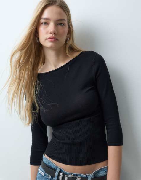 Cotton On boat neck knit in black - view 1