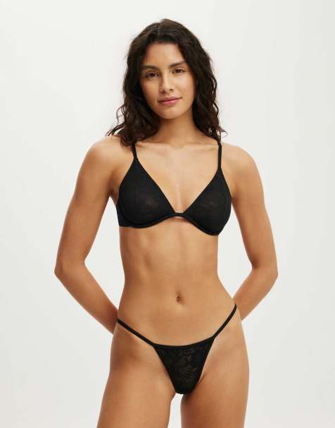 Cotton On Body bestee plunge bra in black - view 1