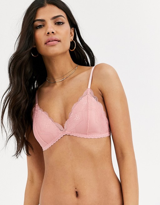 Cotton On Body Cindy fixed cup wirefree bralette in pink