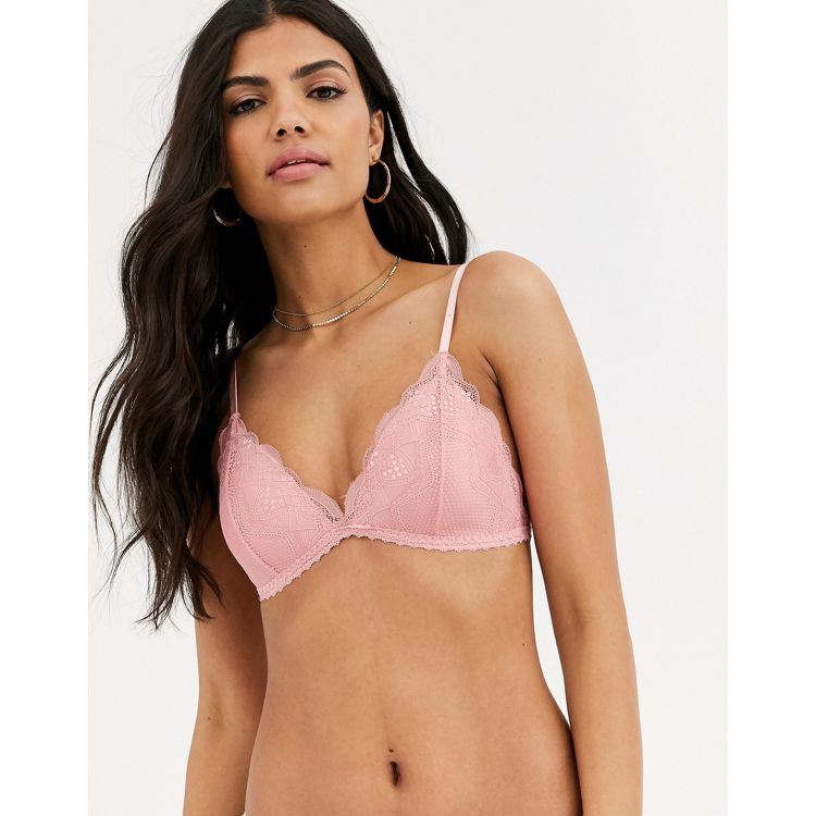 Cotton On Body Cindy fixed cup wirefree bralette in pink