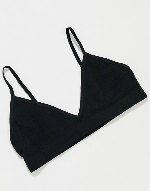 Cotton On Body seamfree triangle bra in black