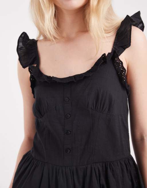Cotton On boho mini dress in black, 3 of 4